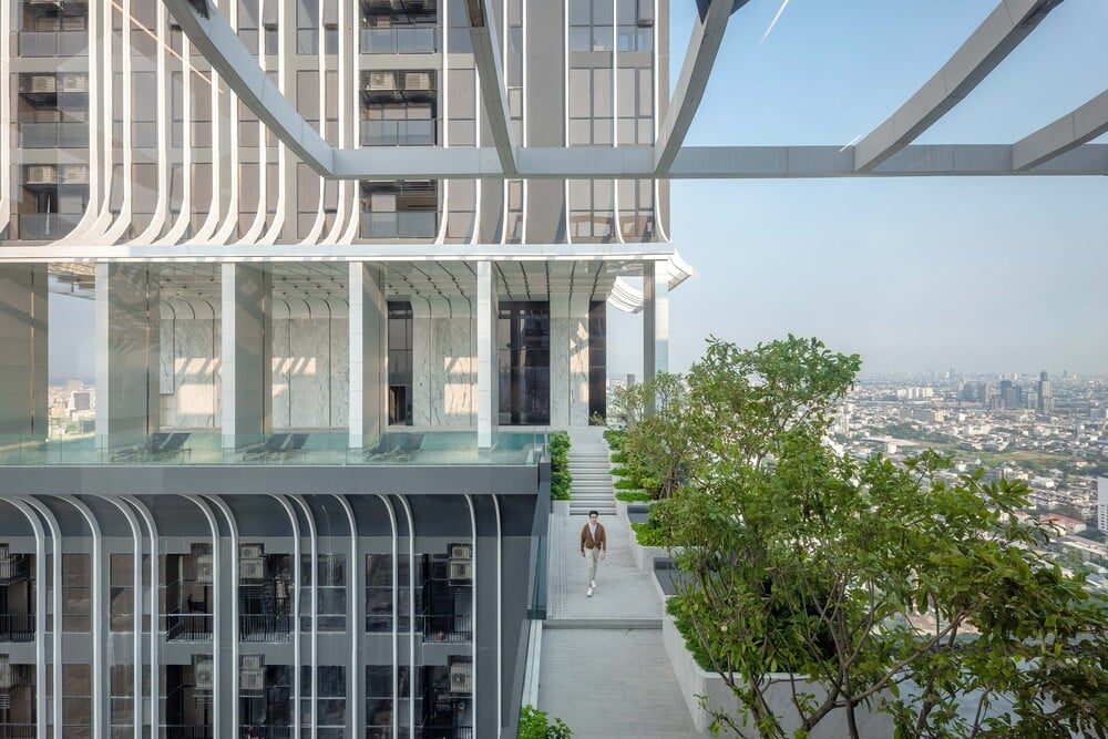 Park Origin Thonglor — terrace of the sky floors with a pool and city view